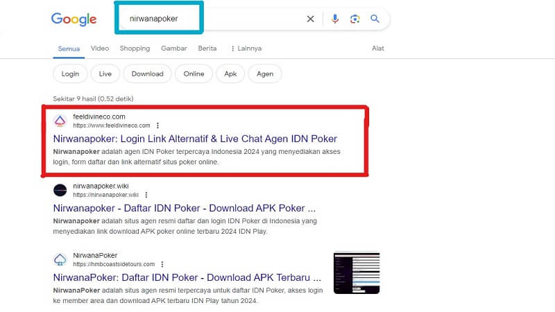 opsi halaman dari google