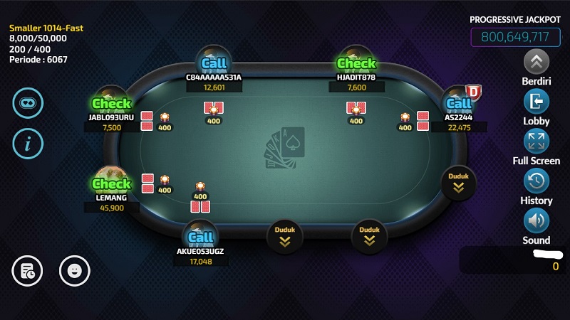 Babak pertama Pre-Flop