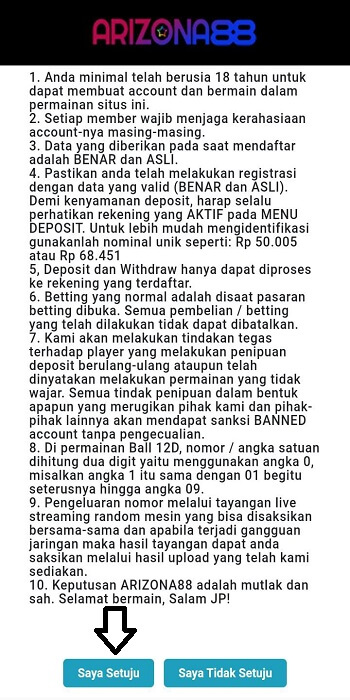 Aturan Menggunakan Situs Arizona88.